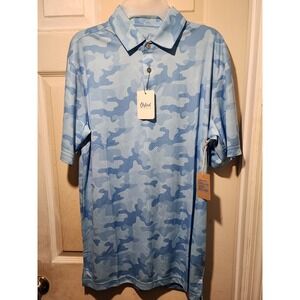 Oxford America Hewitt‎ Polo Alaskan Blue Camo Size M Mens Performance Golf Shirt